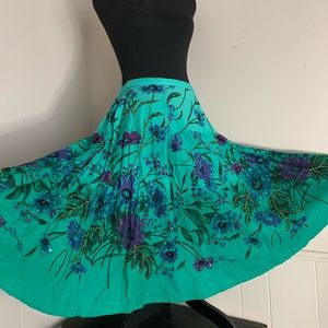 Fun, flowing turquoise skirt